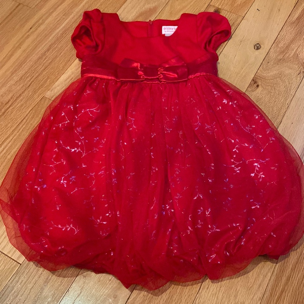 American girl bitty baby red holiday dress dress (for girl, not doll).